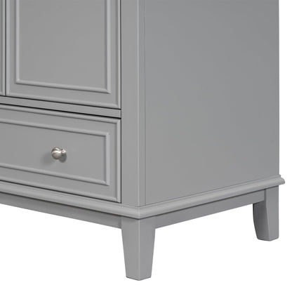 30inchgrey Bathroom Vanity with Sink ComboMulti-functional Bathroom Cabinet with Doors and Drawer Solid Frame and MDF Board - FurniFindUSA