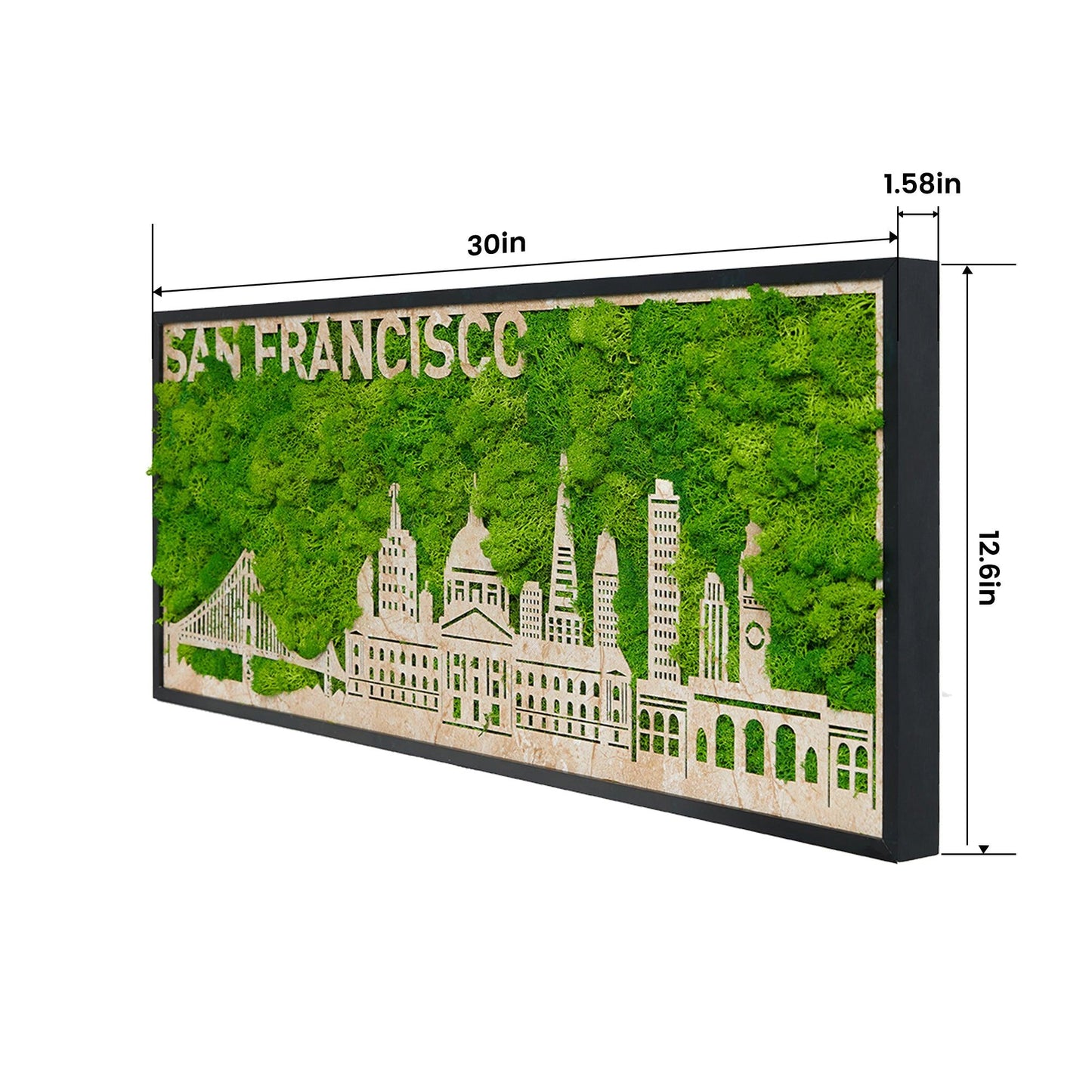 San Francisco Moss City Silhouette Metal Wall Art - FurniFindUSA