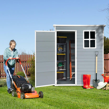 5x3ft Resin Outdoor Storage Shed Kit-Perfect to Store Patio Furniture Grey - FurniFindUSA