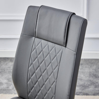 Comes with faux leather cushioned seats living room chairs with metal legs (gray+PU leather) - FurniFindUSA