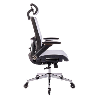 WHITE Ergonomic Mesh Office Chair High Back - Adjustable Headrest with Flip-Up Arms - FurniFindUSA