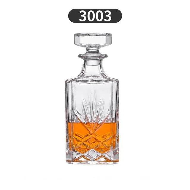 Crystal Glass Whiskey Decanter, Lead-Free, Luxury Barware, Wine Bottle, Home Party, 750ml - FurniFindUSA