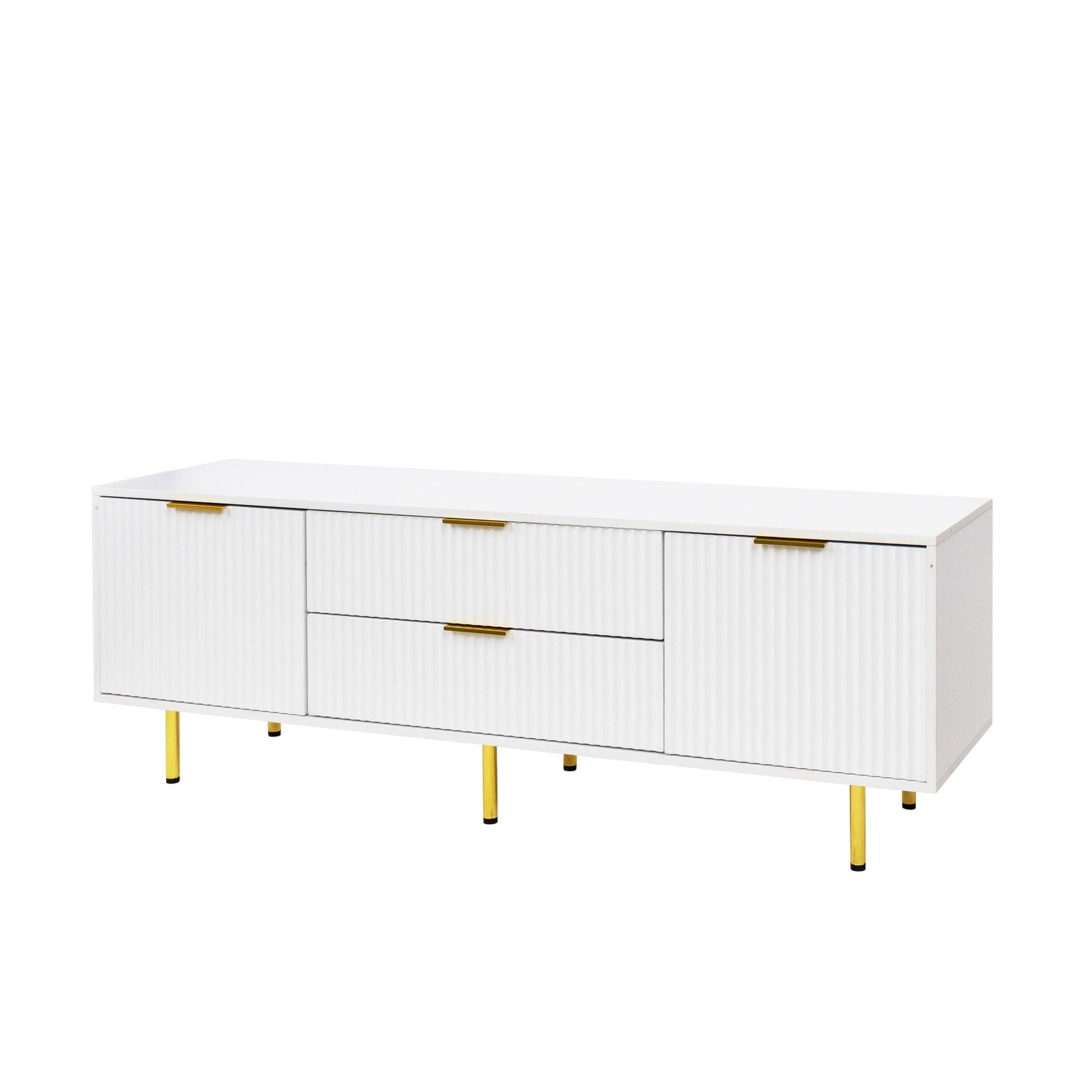 Modern warm white TV cabinet for Living Room Bedroom - FurniFindUSA