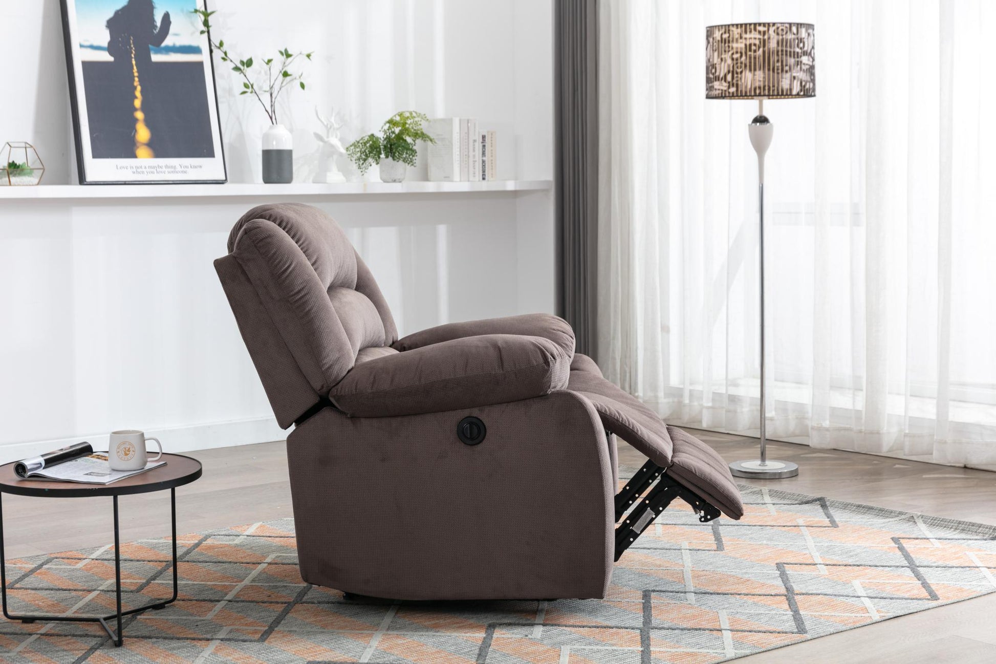 Classic Electric Recliner with Soft Cushion and Back, Small Sofa with Comfortable Armchair - FurniFindUSA