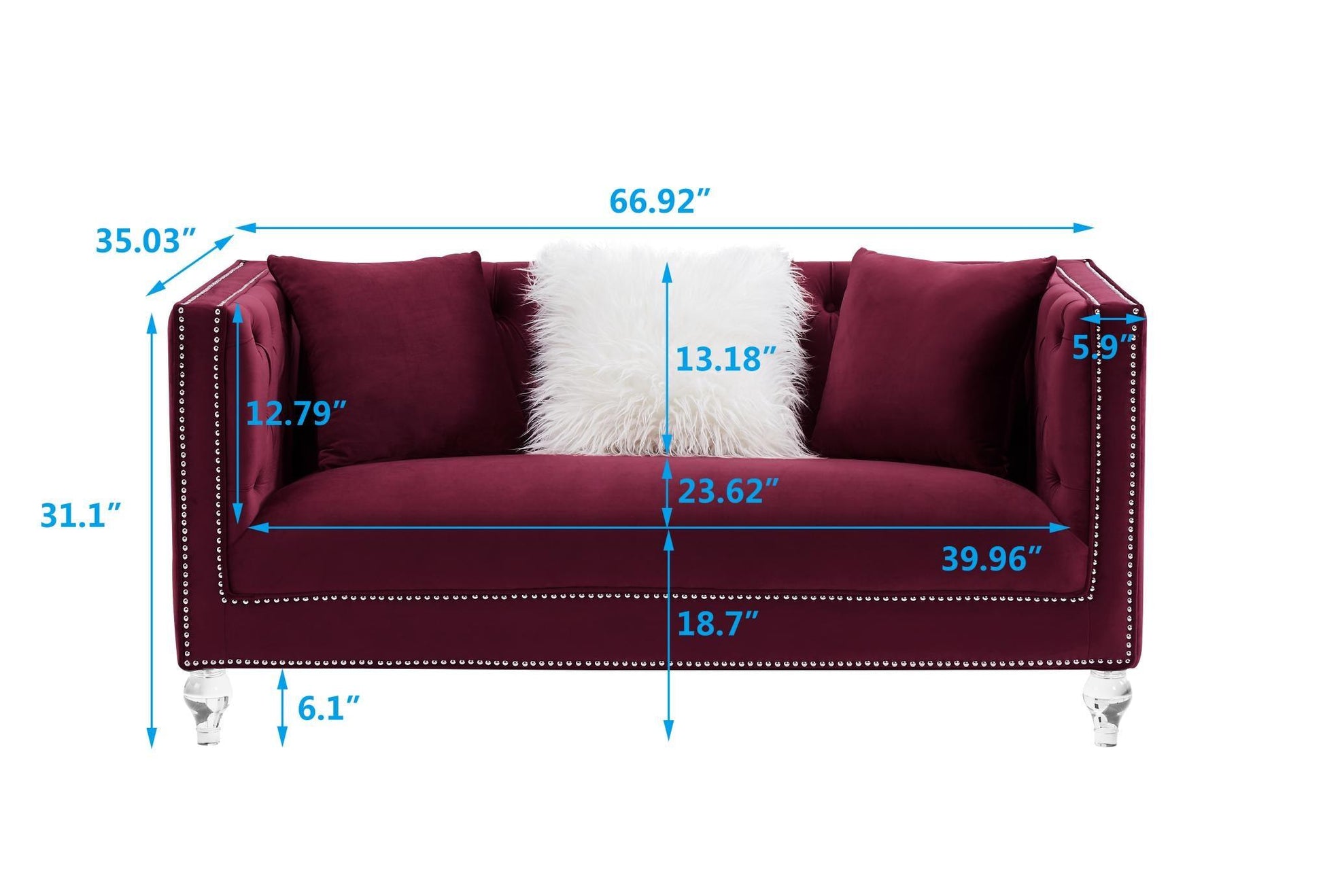 Loveseat for Living Room with Pillows - FurniFindUSA