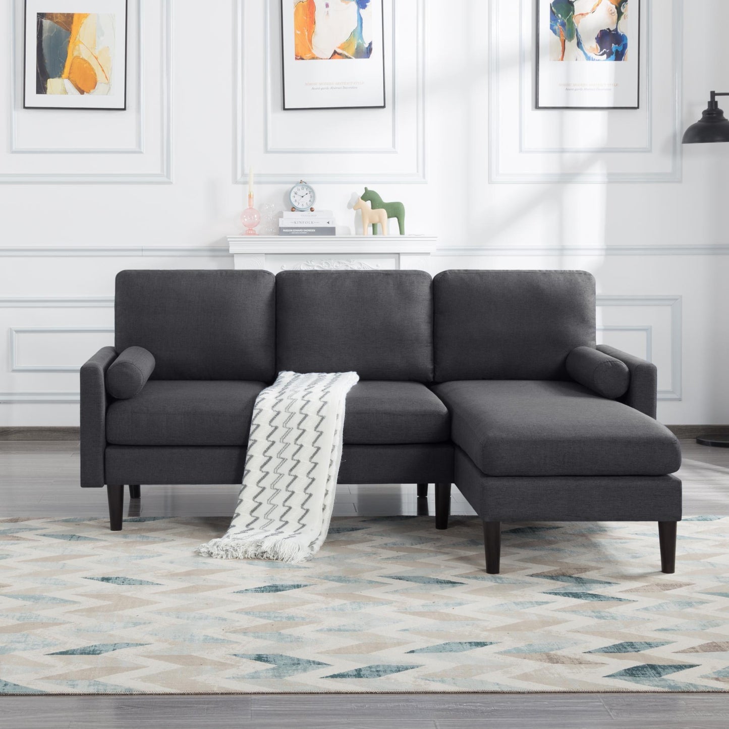 78.7” L-Shaped Reversible Sectional Sofa & Chaise - FurniFindUSA