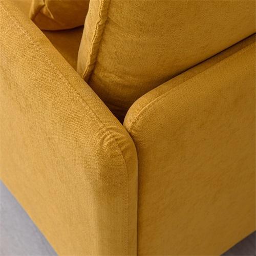 Modern fabric accent armchair,upholstered single sofa chair,Yellow Cotton Linen-30.7'' - FurniFindUSA