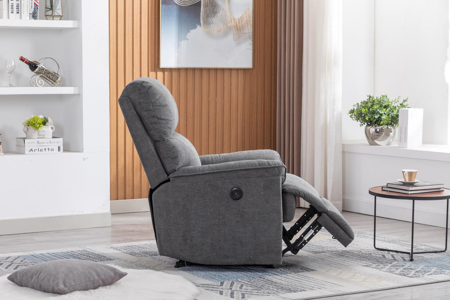 Minimalism Style Electric Recliner, Cute Armchair with Simple Design for Easy Leisure time, USB Port Aviaable, Suitable Sofa for Living Room - FurniFindUSA