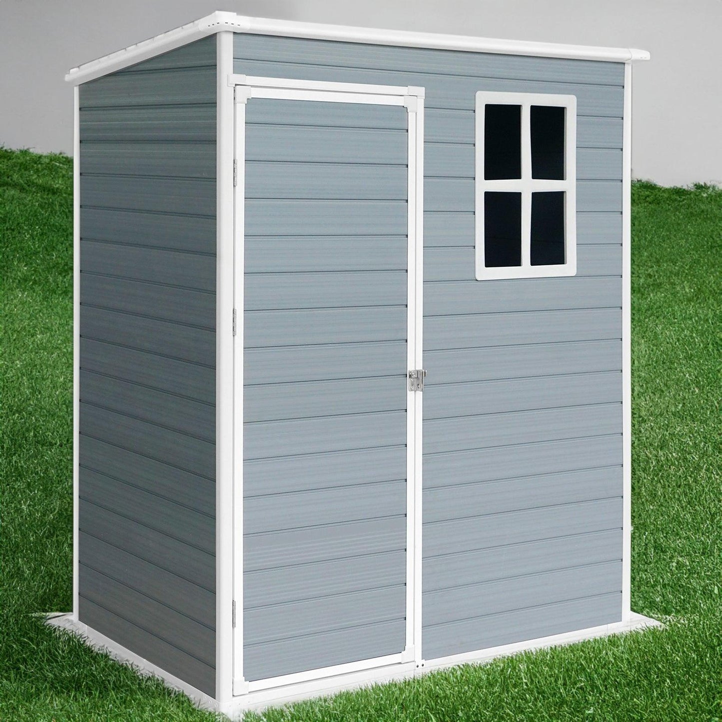 5x3ft Resin Outdoor Storage Shed Kit-Perfect to Store Patio Furniture Grey - FurniFindUSA