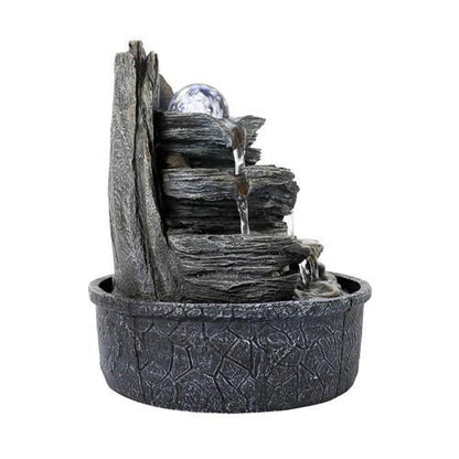 9.8inches Indoor Tabletop Fountain Cascading Fountain with Led Light & Crystal Ball - FurniFindUSA