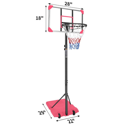 Portable Basketball Goal System with Stable Base and Wheels use for Indoor Outdoor teenagers youth - FurniFindUSA