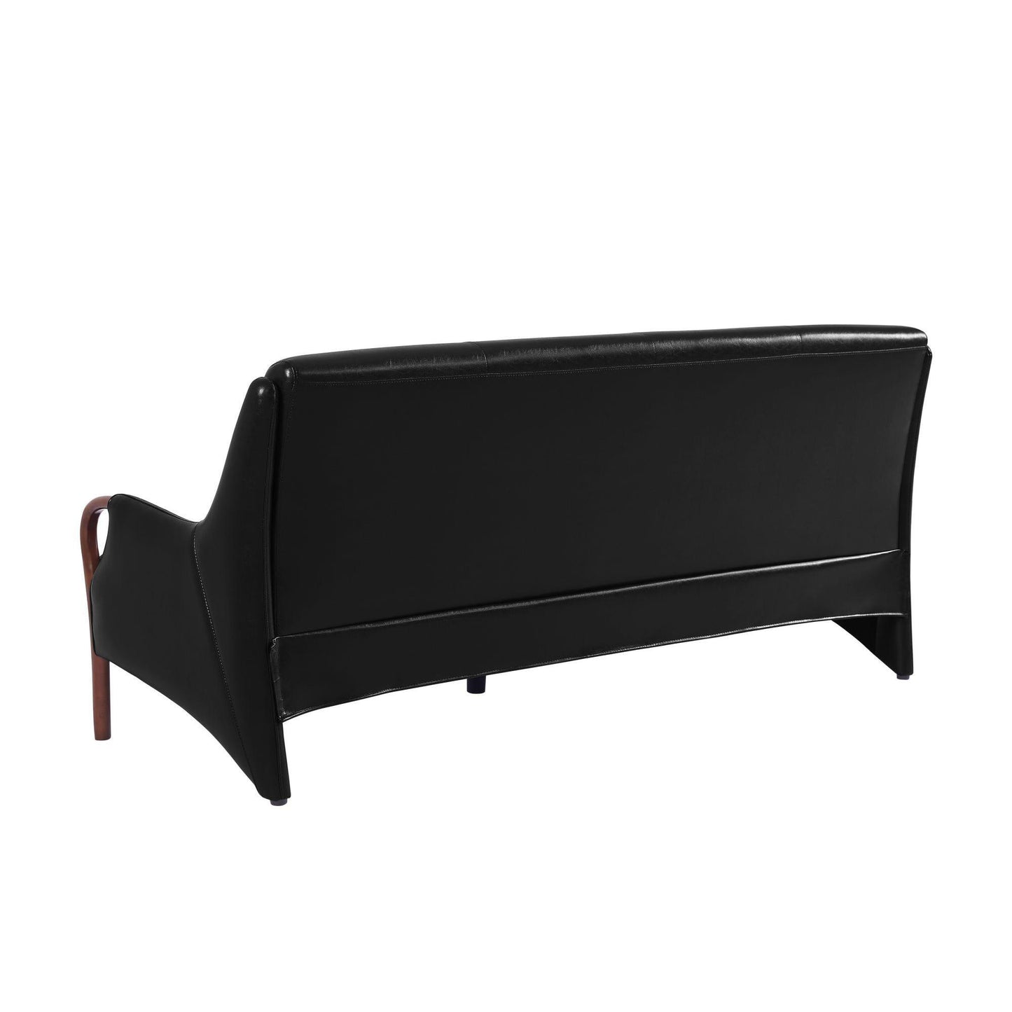 Modern-Central Sofa PU Leather Wooden Legs Bench for Living Room - FurniFindUSA