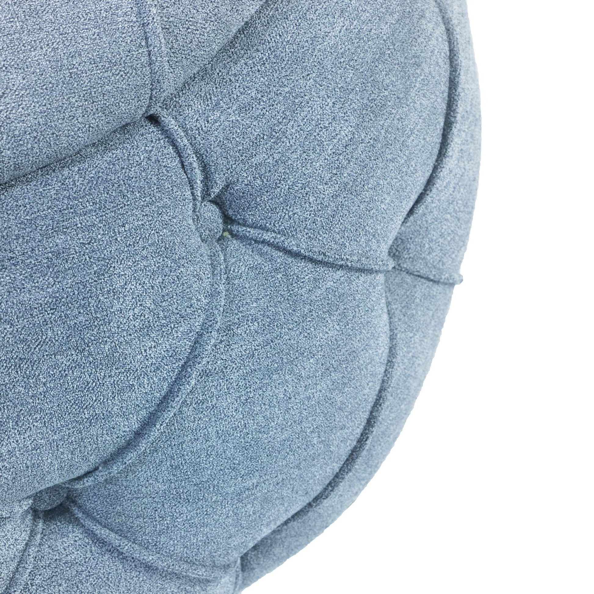 Large Button Tufted Woven Round Storage Footstool。Suitable for living room, bedroom, study - FurniFindUSA