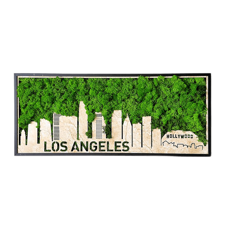 Los Angeles Moss City Silhouette Metal Wall Art Small - FurniFindUSA