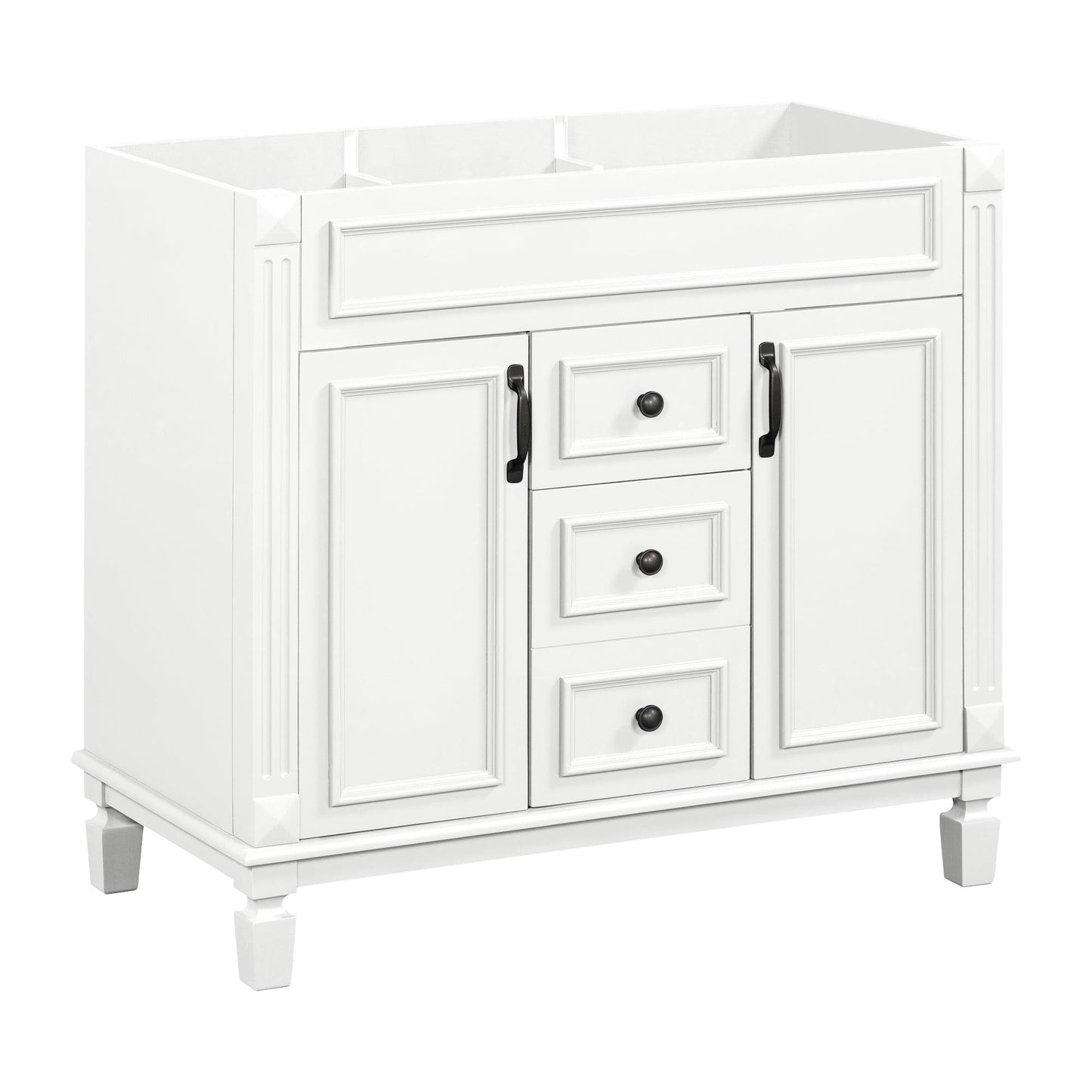 36'' Bathroom Vanity without Top Sink Cabinet only Modern Bathroom Storage Cabinet with 2 Soft Closing Doors and 2 Drawers - FurniFindUSA