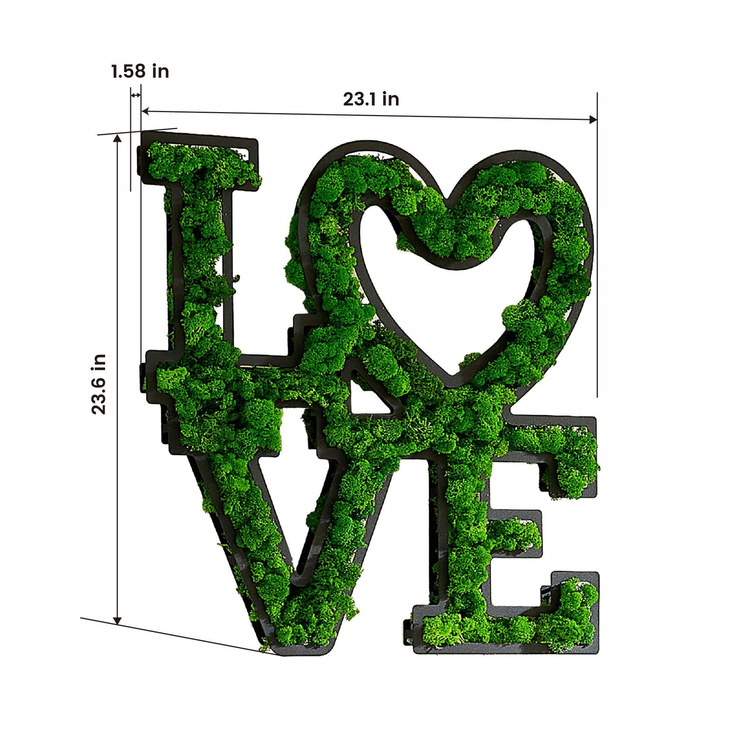 LOVE Letter Art Moss Wall Decor - FurniFindUSA