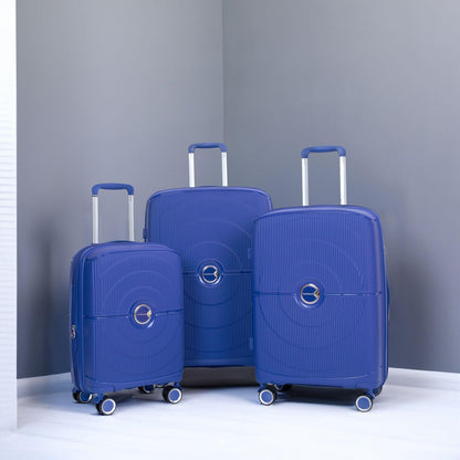 Expandable Hardshell Suitcase Double Spinner Wheels PP Luggage Sets Lightweight Durable ,3-Piece Set (20/24/28) ,Navy - FurniFindUSA