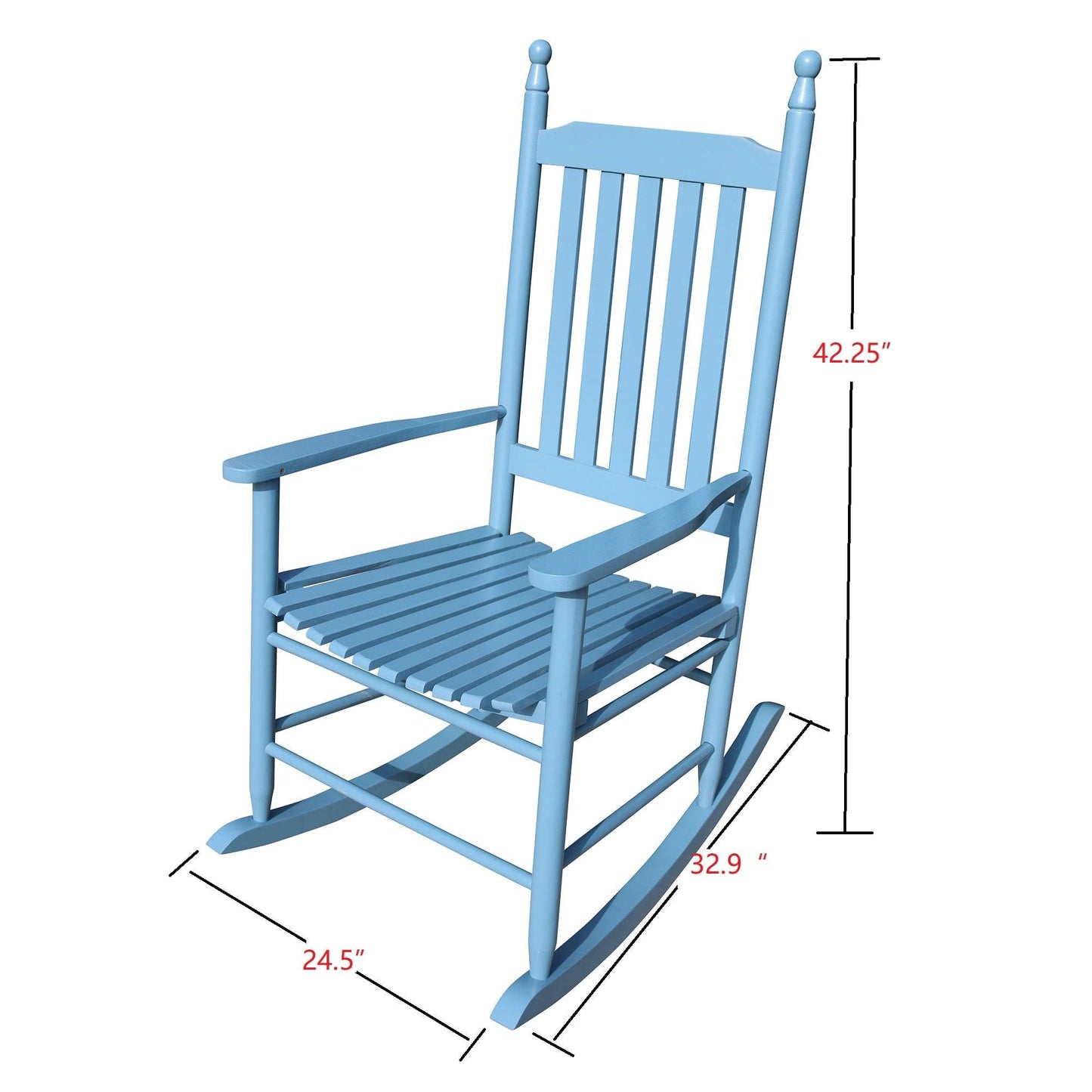 wooden porch rocker chair blue - FurniFindUSA