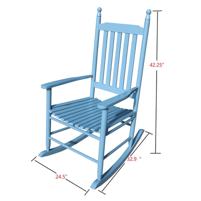 wooden porch rocker chair blue - FurniFindUSA