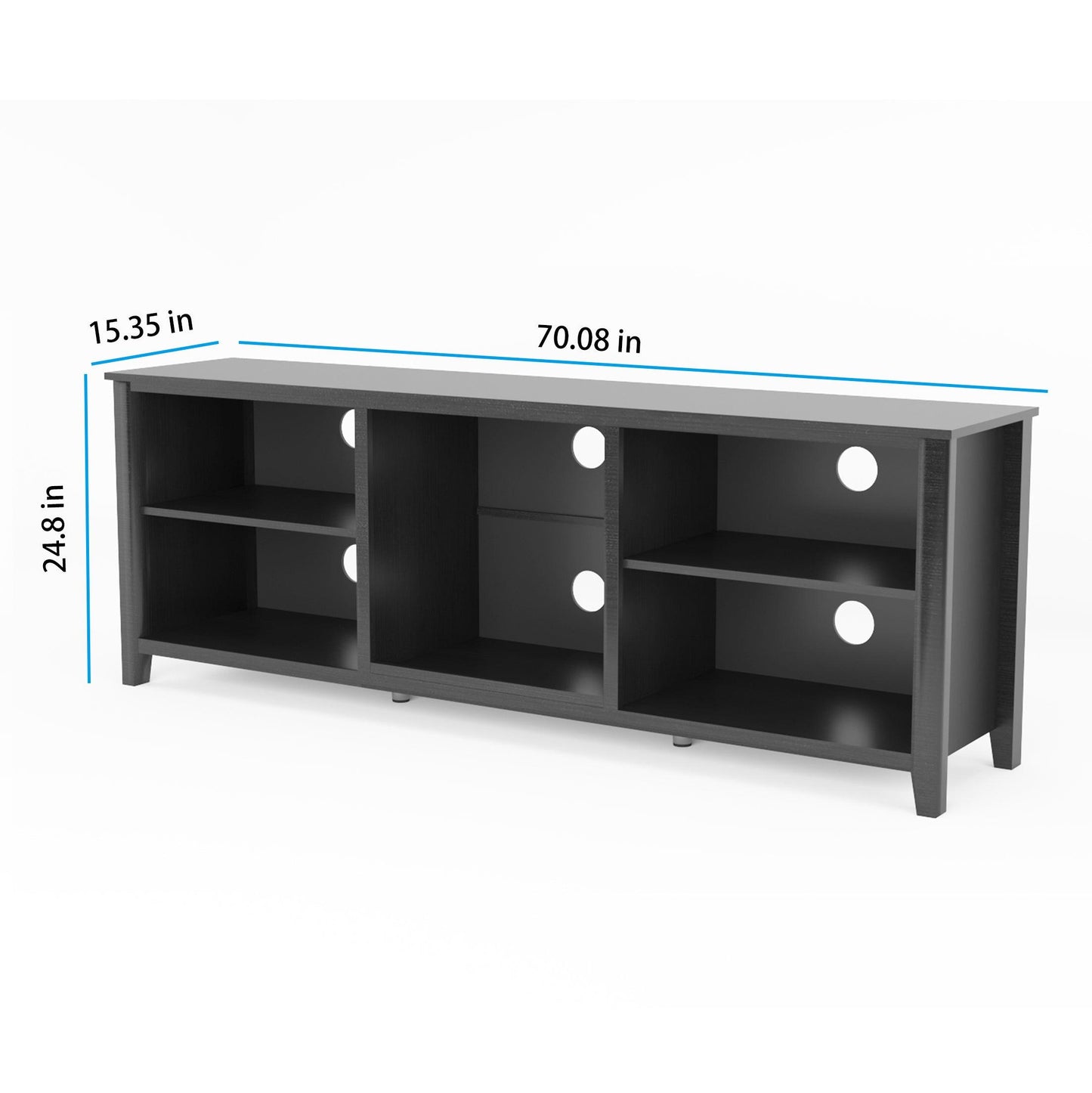 TV Stand Storage Media Console Entertainment Center Tradition Black - FurniFindUSA