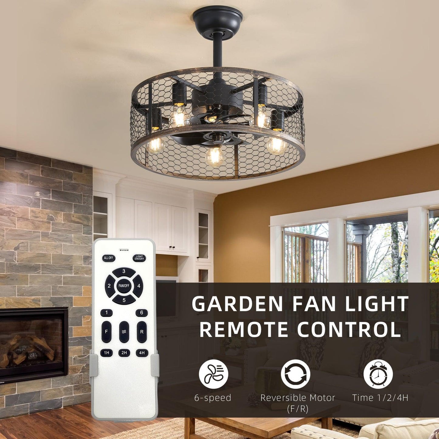 19.7In Classic Ceiling Fan with Light - FurniFindUSA