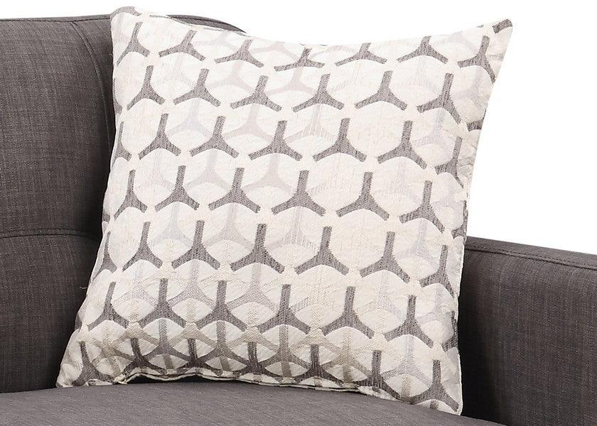 61" Charcoal And Black Loveseat and Toss Pillows - FurniFindUSA