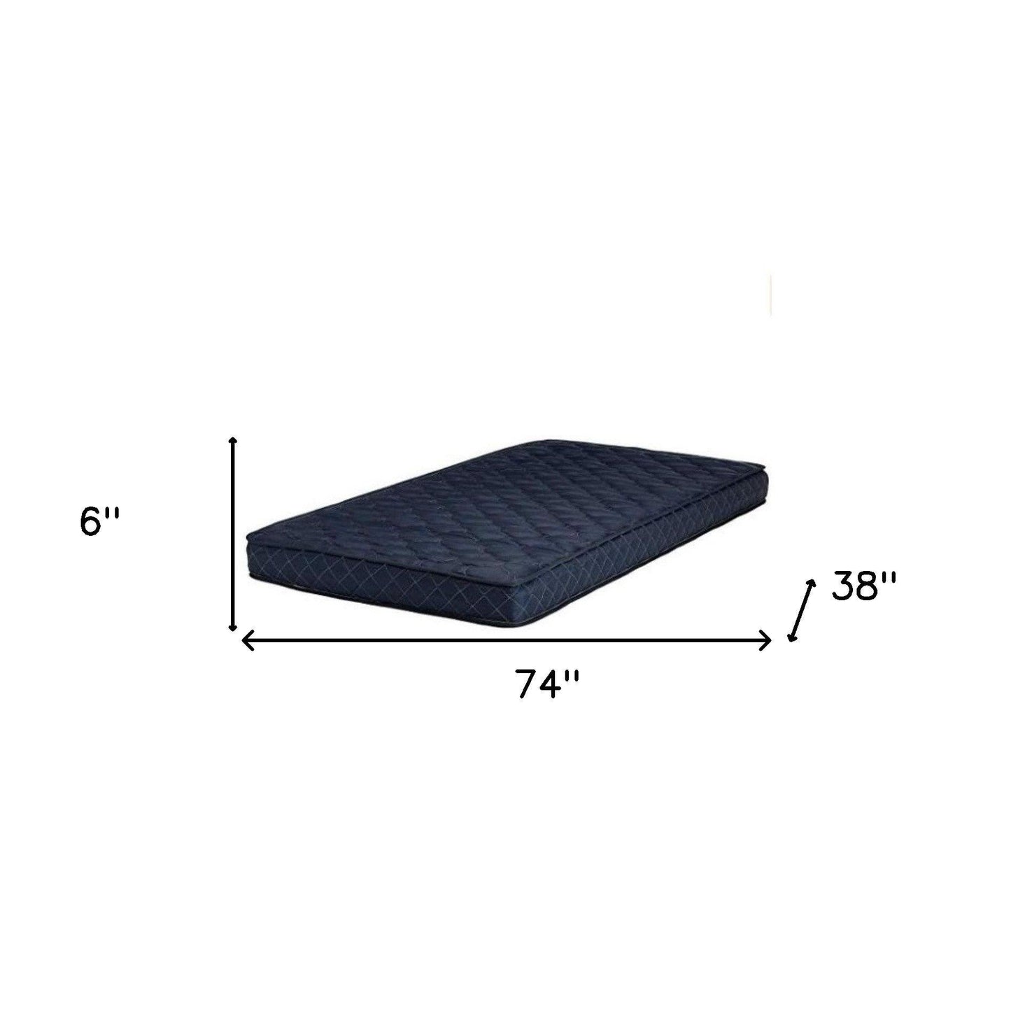 6" Navy Blue Twin Memory Foam Water Resistant Mattress - FurniFindUSA