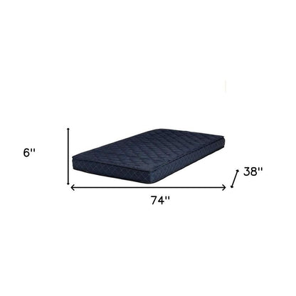 6" Navy Blue Twin Memory Foam Water Resistant Mattress HomeRoots
