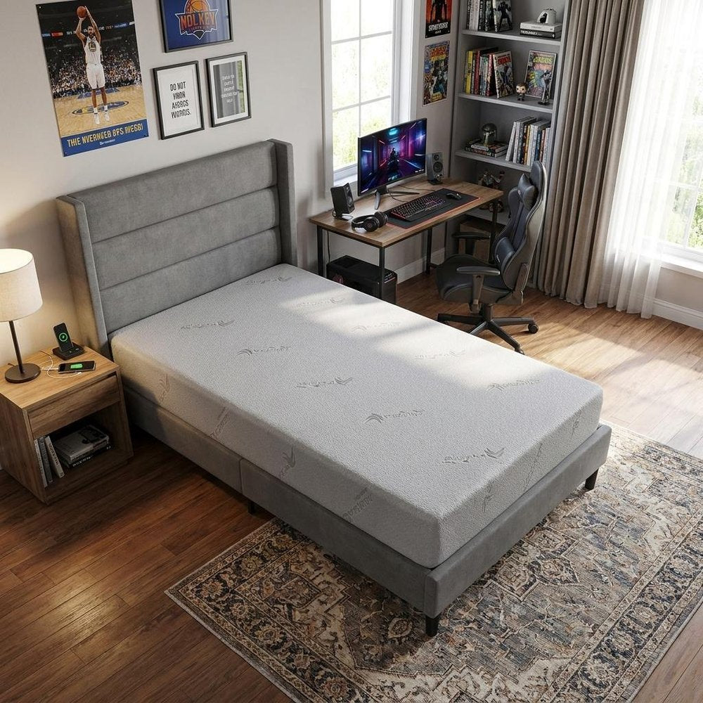 6" Twin Aloe Vera Infused Medium Memory Foam Mattress HomeRoots