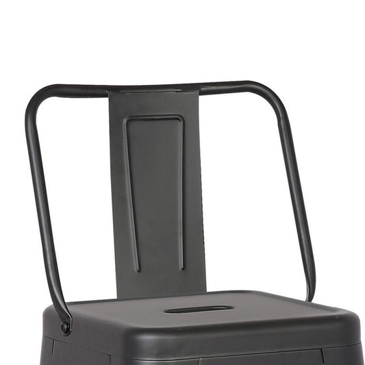 Set of Two 30 " Black Iron Low Back Bar Height Bar Chairs HomeRoots