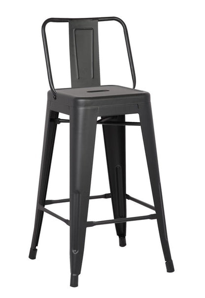 Set of Two 30 " Black Iron Low Back Bar Height Bar Chairs HomeRoots