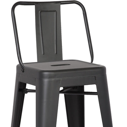 Set of Two 30 " Black Iron Low Back Bar Height Bar Chairs HomeRoots