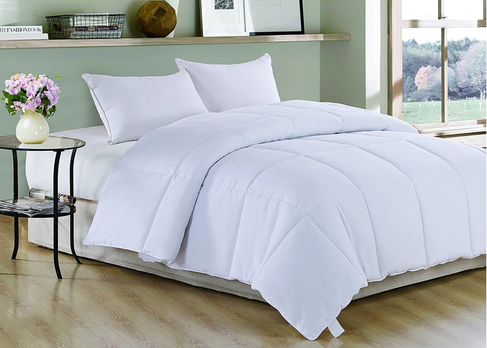 White Twin Microfiber Thread Count Down Alternative Duvet Insert HomeRoots