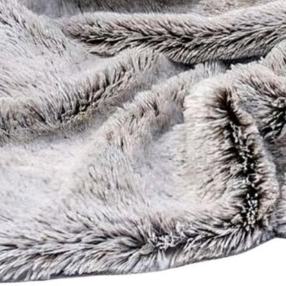 59" X 79" Gray Faux Fur Plush Throw Blanket HomeRoots