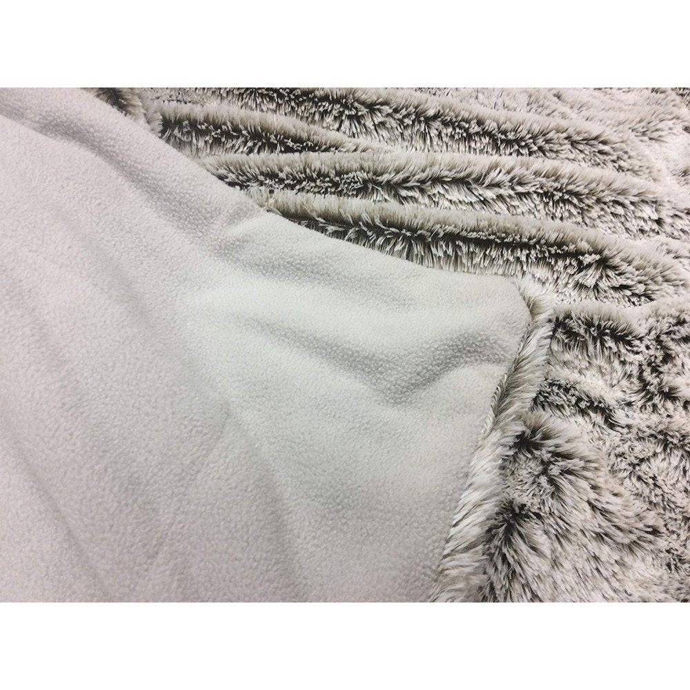 Gray Faux Fur Ombre Plush Throw HomeRoots