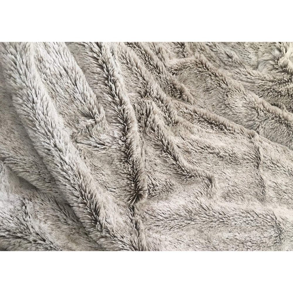 59" X 79" Gray Faux Fur Plush Throw Blanket HomeRoots