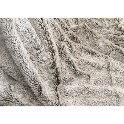 Gray Faux Fur Ombre Plush Throw HomeRoots