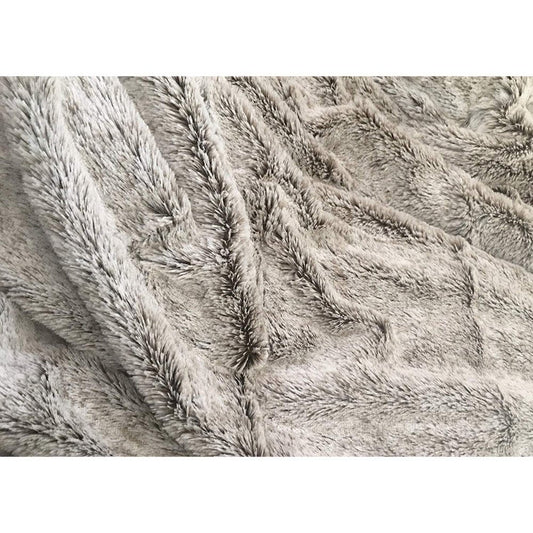 Gray Faux Fur Ombre Plush Throw HomeRoots