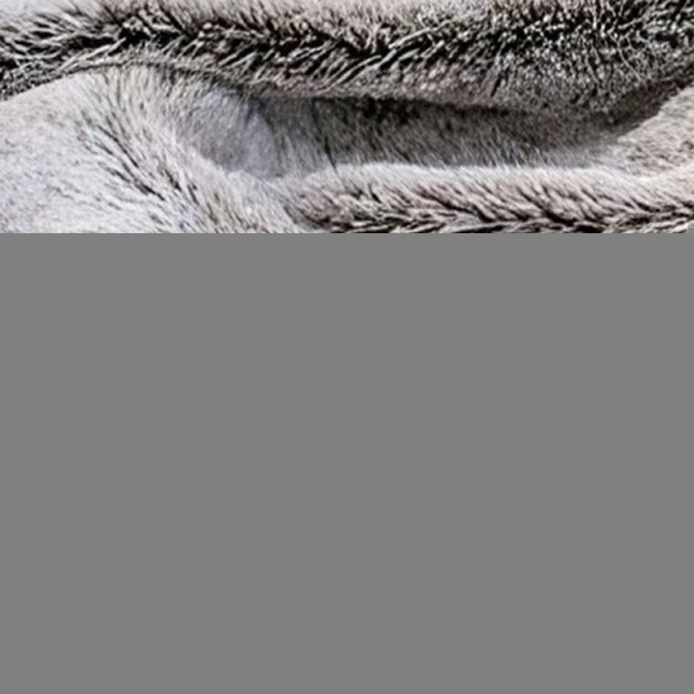 Gray Faux Fur Ombre Plush Throw HomeRoots