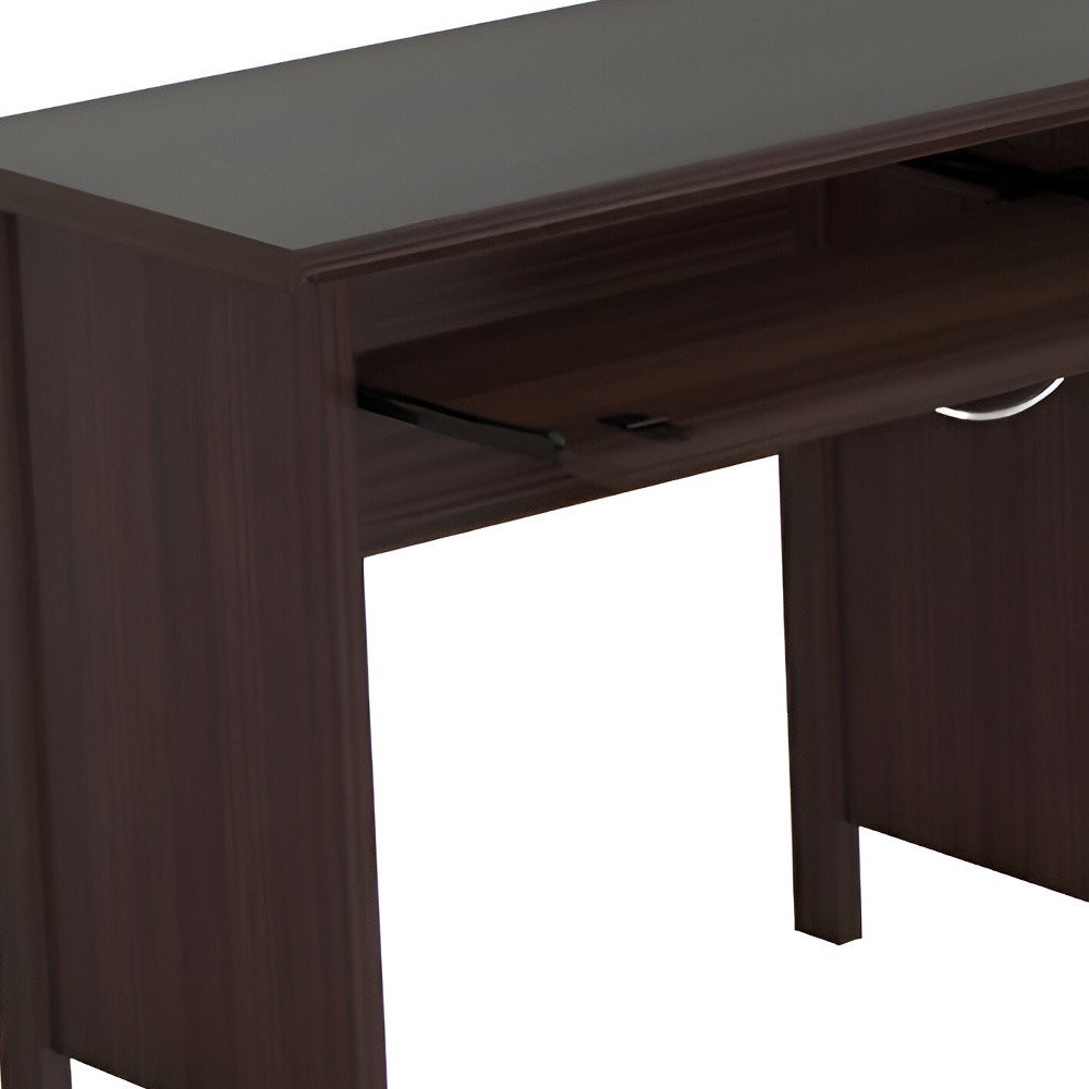 47" Espresso Computer Desk With Two Drawers HomeRoots