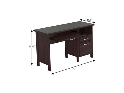 47" Espresso Computer Desk With Two Drawers HomeRoots