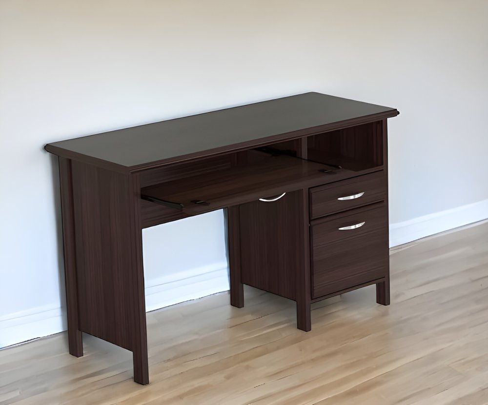 47" Espresso Computer Desk With Two Drawers HomeRoots