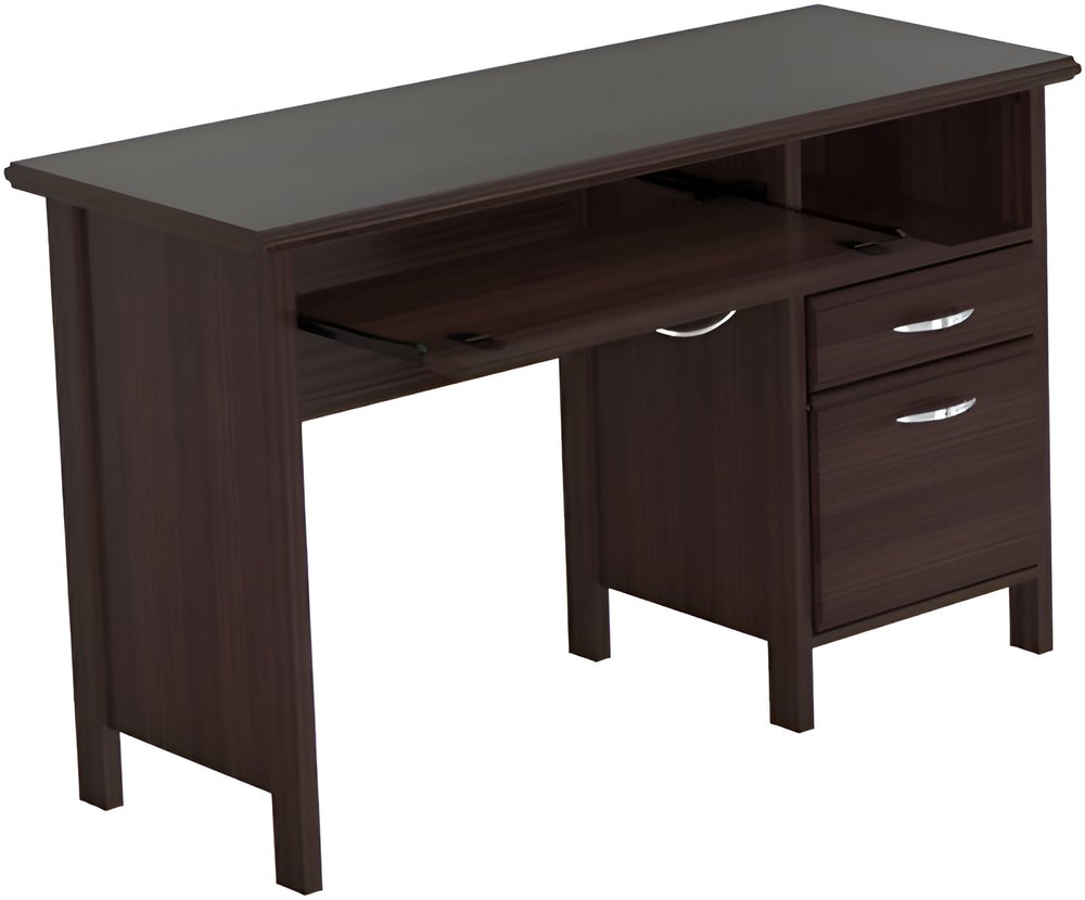47" Espresso Computer Desk With Two Drawers HomeRoots
