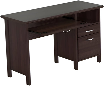 47" Espresso Computer Desk With Two Drawers HomeRoots