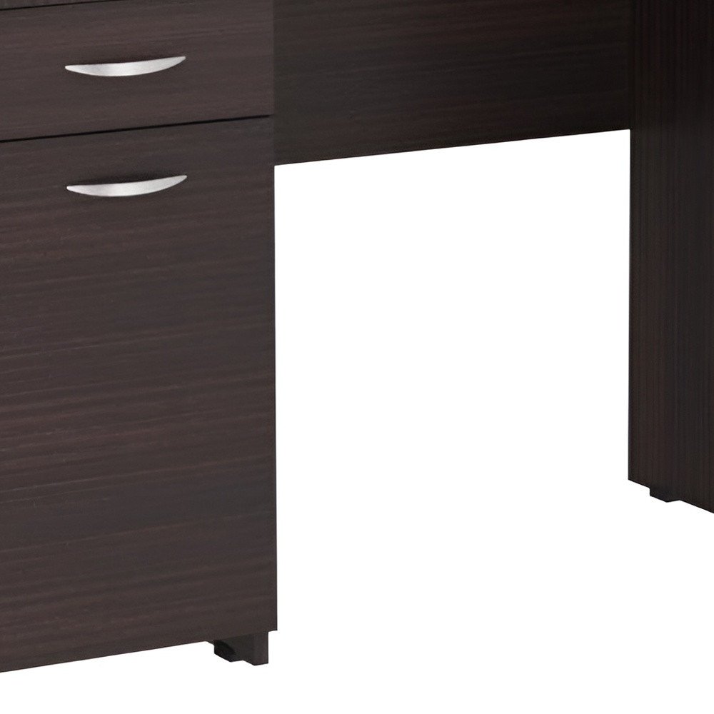 43" Espresso Computer Desk With Four Drawers HomeRoots