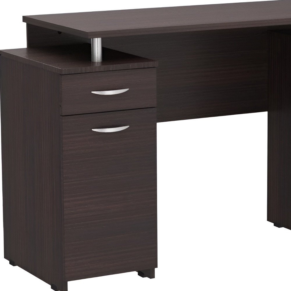 43" Espresso Computer Desk With Four Drawers HomeRoots