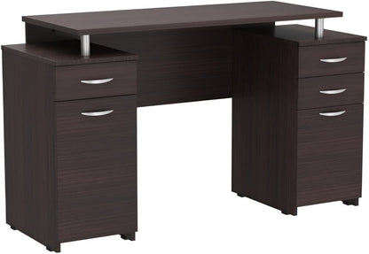 43" Espresso Computer Desk With Four Drawers HomeRoots
