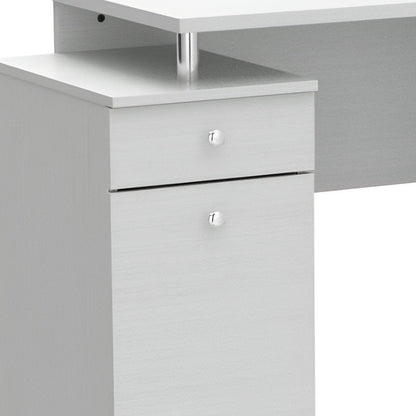 51" White Computer Desk With Five Drawers HomeRoots