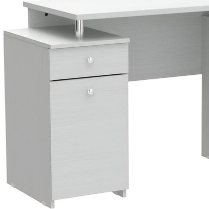 51" White Computer Desk With Five Drawers HomeRoots
