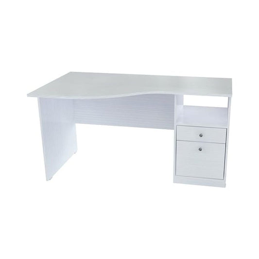 55" White Computer Desk With Two Drawers HomeRoots